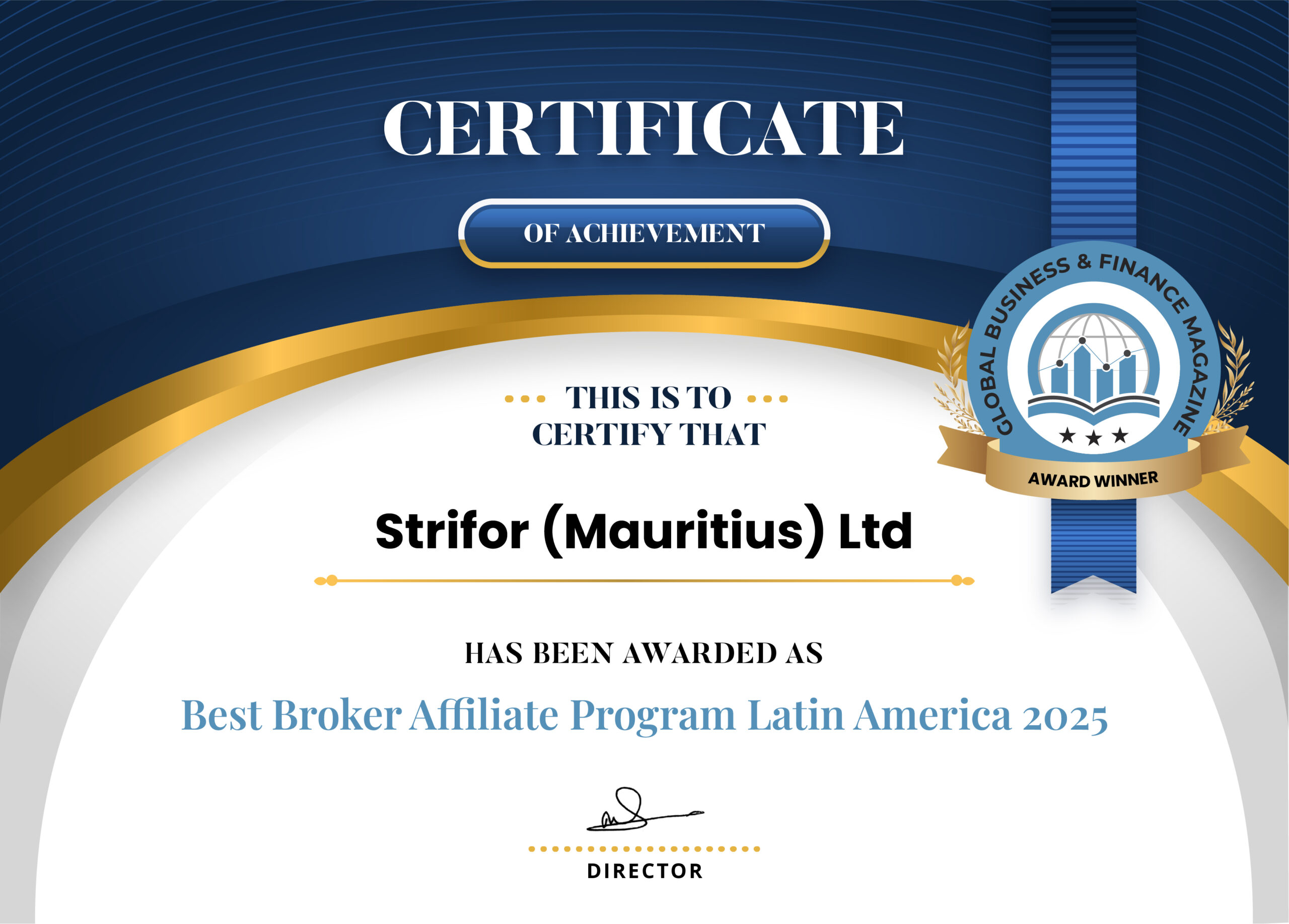 Strifor Wins “Best Broker Affiliate Program — Latin America 2025” Award